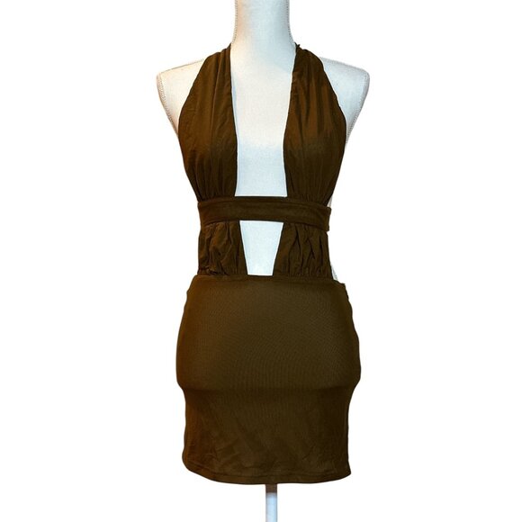 superdown Levi Mini Dress in Chocolate Small New Womens Stretch Party - Picture 4 of 9